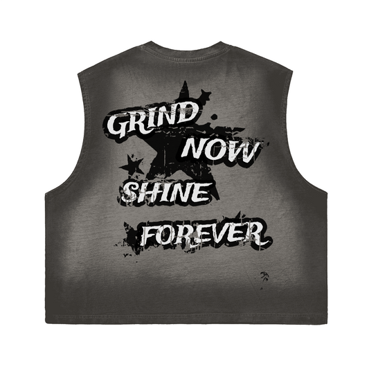 "God's Country" Unisex Cropped Boxy Tank – Washed Gradient 230 GSM Cotton, Fade Muscle Tank, Minimalist Streetwear