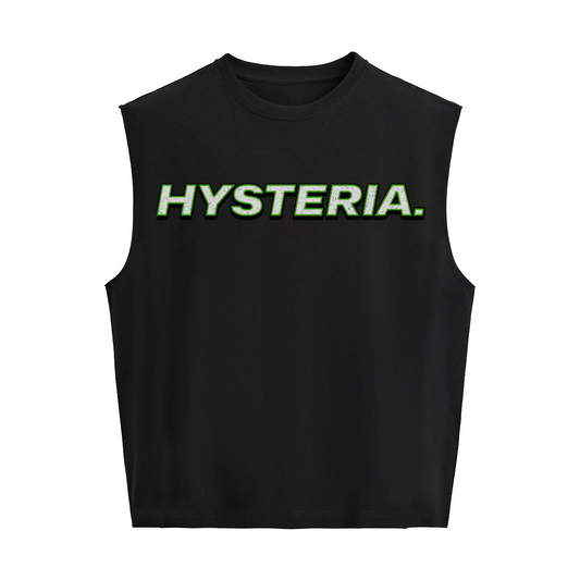 "Hysteria" Cropped Boxy Tank Top – Heavyweight 280 GSM Cotton, Streetwear Crop Tank, Grunge Minimalist Summer Top