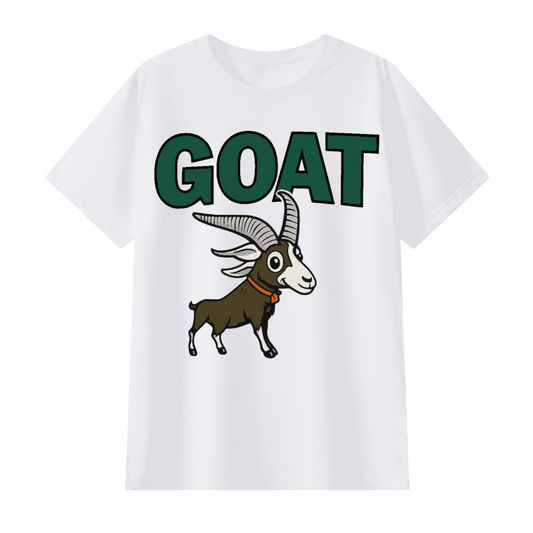 Lil GOAT Regular Fit T-Shirt, Soft Cotton 190GSM Classic Tee, Unisex Streetwear, Minimal GOAT Logo Shirt, Everyday Essential