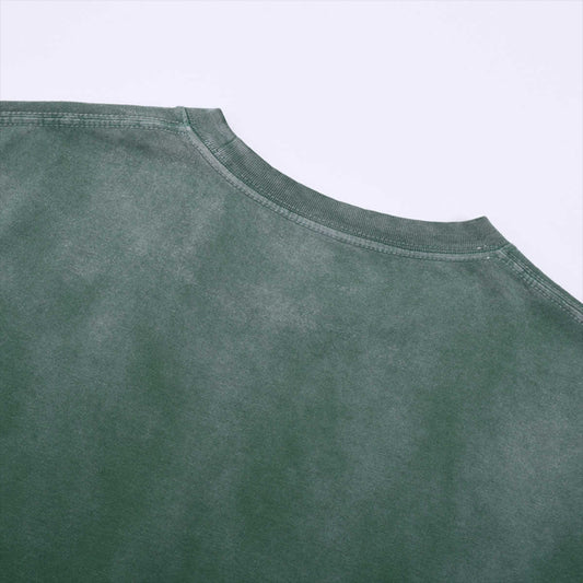 Blank Washed Gradient GOAT T-Shirt, Vintage Loose Fit 270GSM Heavyweight Tee, Faded Oversized Cotton Shirt, Unisex Urban Streetwear