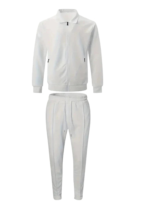 2 Pieces Classic Men's Sportswear Set - Soft, Breathable, Full Zip Tracksuit | Autumn Winter Casual Outfit