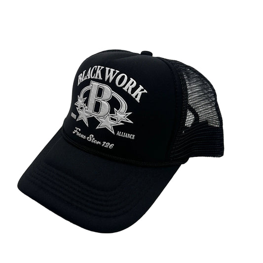 "Blackwork" 3D Letter Trucker Hat - Mesh Baseball Cap, Adjustable Summer trucker Hat