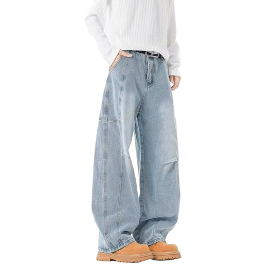 Y2K Hip Hop Baggy Jeans – Retro Denim Wide-Leg Jeans for Men Streetwear Casual