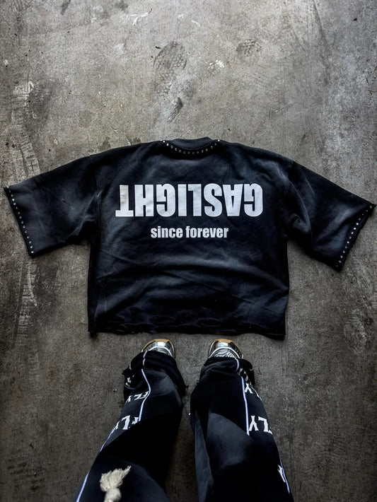 Retro Gothic Y2K Streetwear T-Shirt - Black Oversized Graphic Tee for Men and Women Summer Fashion