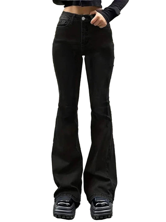RetroBell™ Bootcut Jeans – Women’s Slim Fit Flare Denim with Vintage Wash | High Waist Bell Bottom Trousers