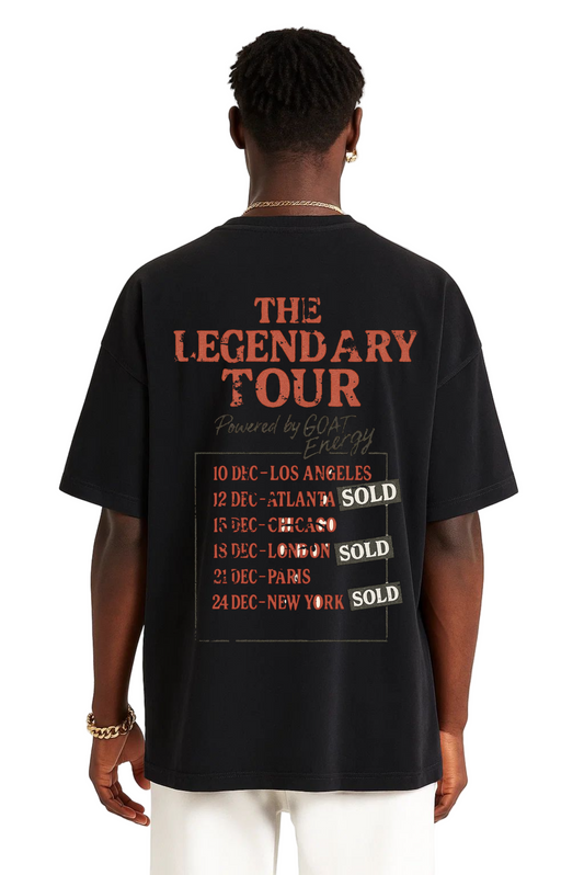 The Tour Oversized T-shirt – GOAT Club Tour Graphic Tee, Legendary Branding Streetwear Boxy Fit Cotton Shirt