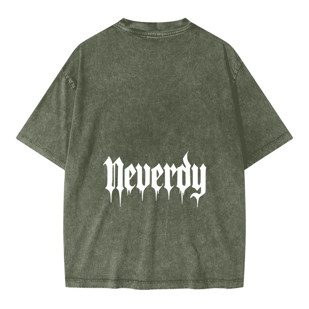 Neverdy (Never Die) Eagles Oversized Snow Wash T-shirt - Legendary Branding
