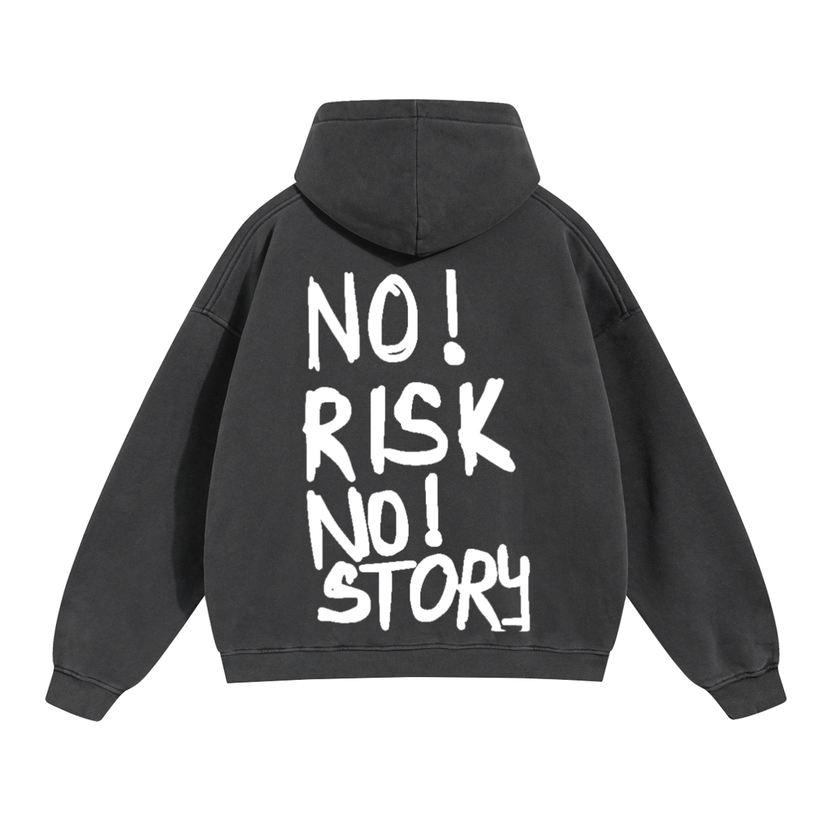 Neverdy No Story Boxy Fit Hoodie – Oversized Heavyweight Streetwear Hoodie, Legendary Branding Graffiti Print