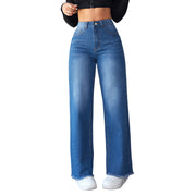 High-Waist Wide-Leg Jeans for Women – Straight Fit Denim, Vintage Y2K Street Style Pants
