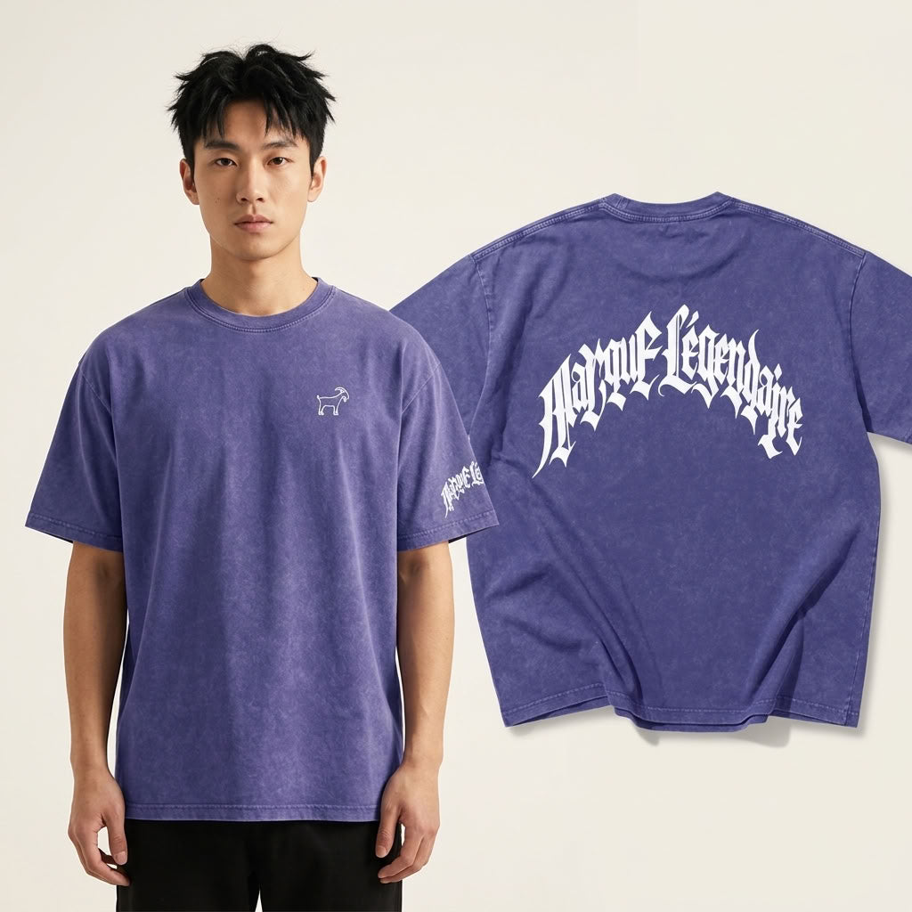 Marque Légendaire Snow Wash Oversized T-Shirt | 250GSM — Apparel & Accessories > Clothing > Shirts & Tops Detail View 11 | Legendary Branding