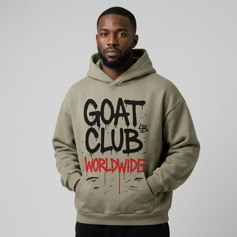 The Goat Club Spray Painted Oversized Hoodie | 460GSM