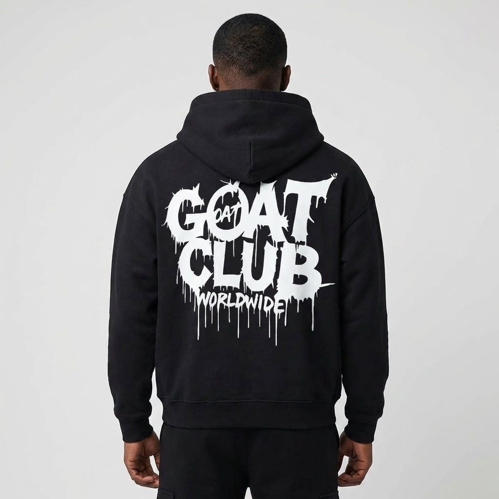 GOAT Club Drip Oversized Hoodie - Legendary Branding