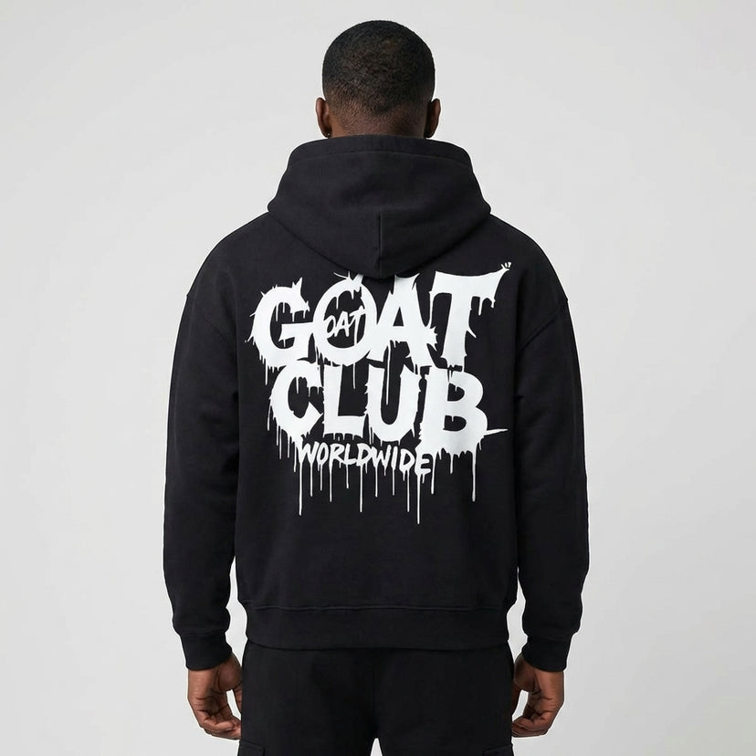 GOAT Club Drip Oversized Hoodie - Legendary Branding