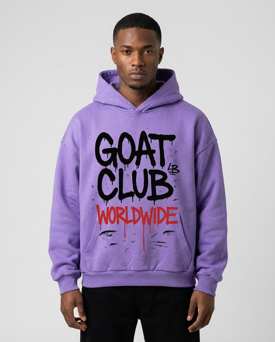 Sprayed Painted GOAT Club Oversized Hoodie