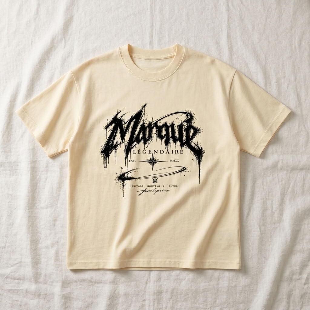 Marque Légendaire Drip Graphic Oversized T-Shirt | 300GSM — Apparel & Accessories > Clothing > Shirts & Tops Detail View 4 | Legendary Branding