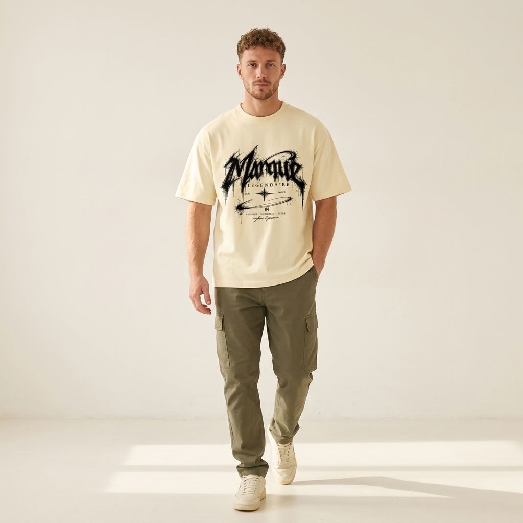 Marque Légendaire Drip Graphic Oversized T-Shirt | 300GSM — Apparel & Accessories > Clothing > Shirts & Tops Detail View 6 | Legendary Branding