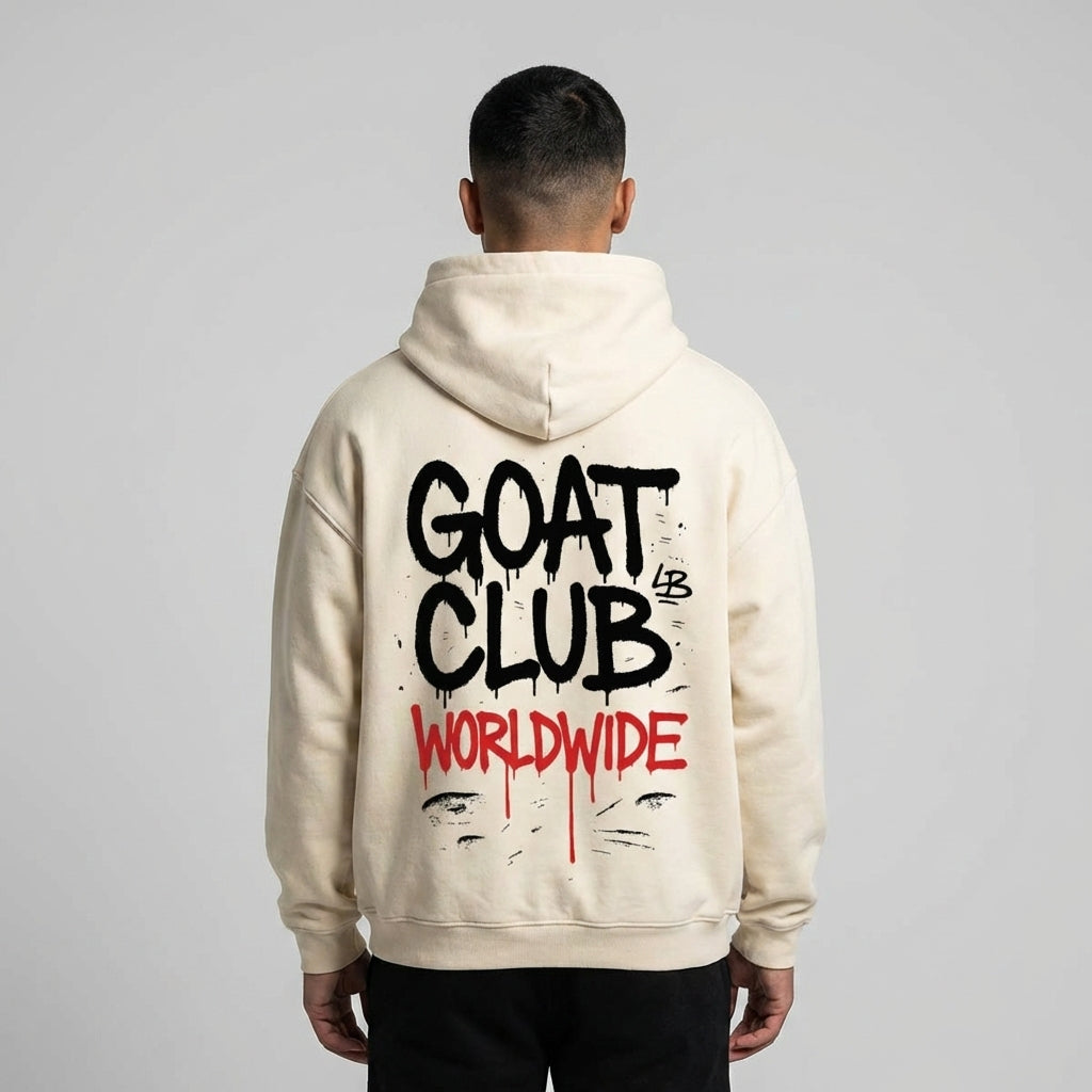 Sprayed GOAT Club Oversized Hoodie