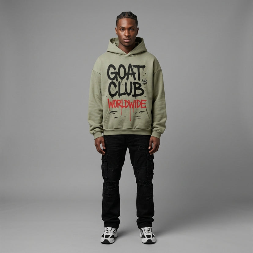 The Goat Club Spray Painted Oversized Hoodie | 460GSM