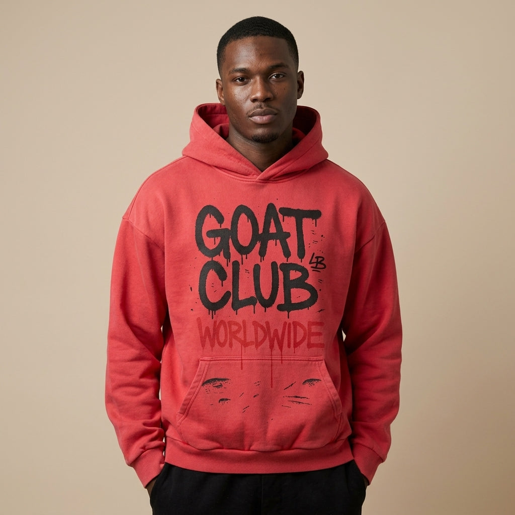The Goat Club Spray Painted Oversized Hoodie | 460GSM