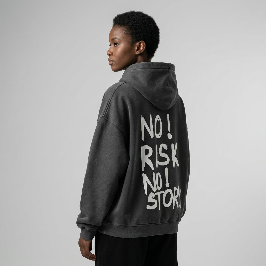 Neverdy No Risk No Story Boxy Hoodie | 400GSM