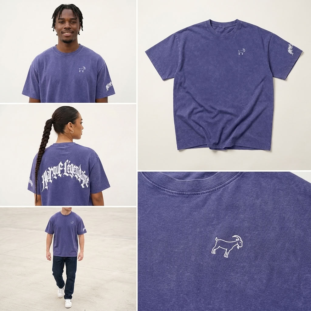 Marque Légendaire Snow Wash Oversized T-Shirt | 250GSM — Apparel & Accessories > Clothing > Shirts & Tops Detail View 14 | Legendary Branding