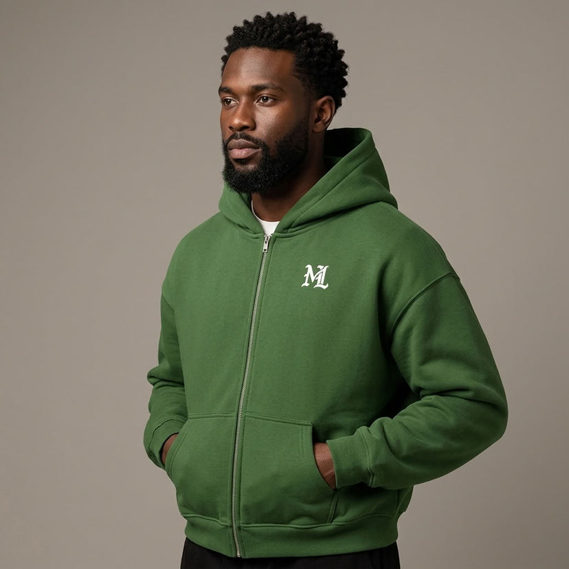 Marque Légendaire Waist Cropped Zip-Up Hoodie | 460GSM — Apparel & Accessories > Clothing > Activewear > Hoodies Detail View 5 | Legendary Branding