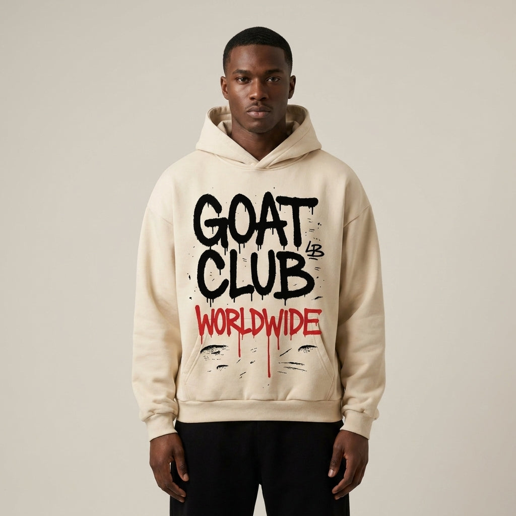 Sprayed Painted GOAT Club Oversized Hoodie