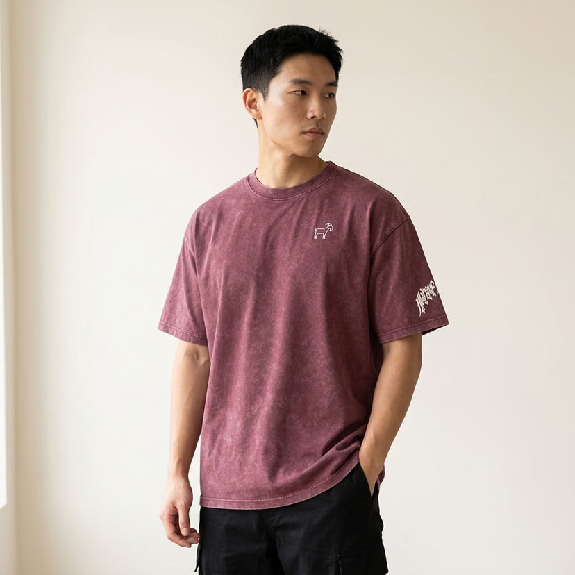Marque Légendaire Snow Wash Oversized T-Shirt | 250GSM — Apparel & Accessories > Clothing > Shirts & Tops Detail View 7 | Legendary Branding