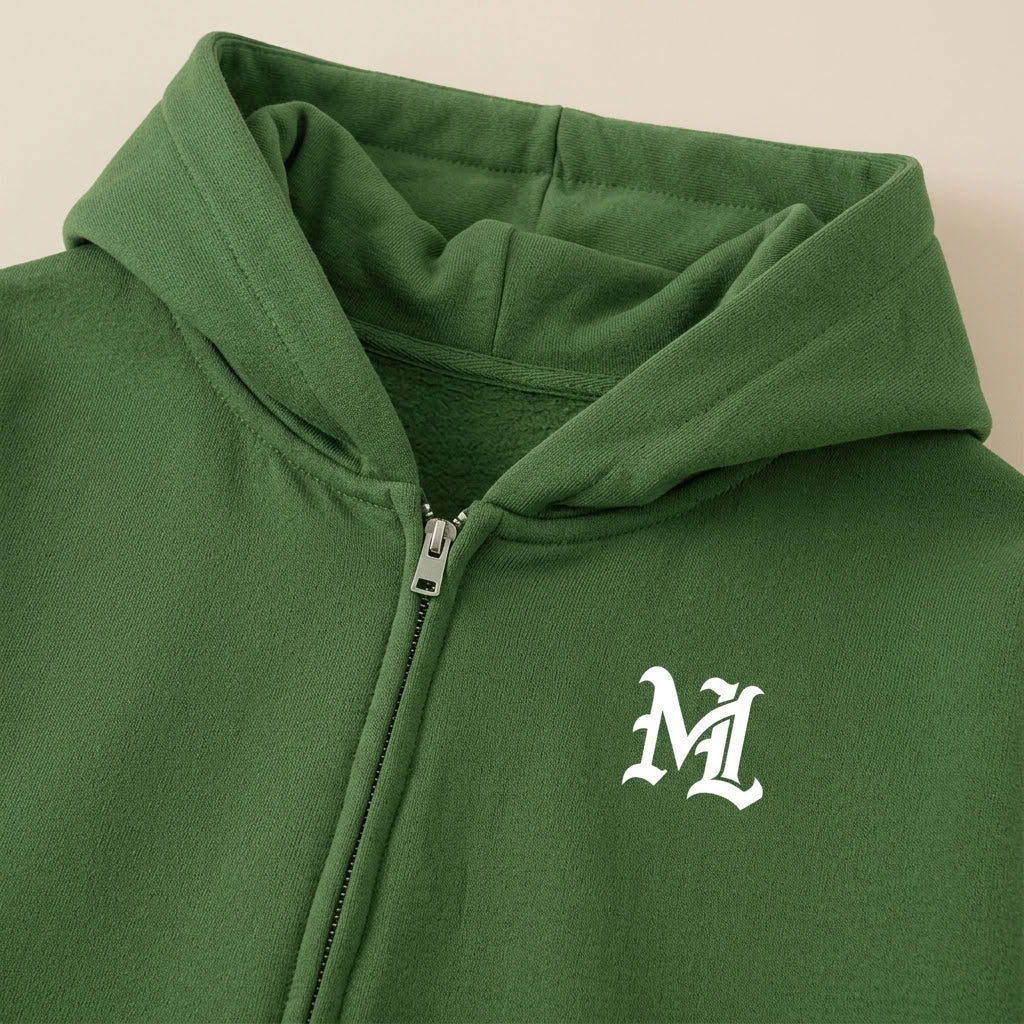 Marque Légendaire Waist Cropped Zip-Up Hoodie | 460GSM — Apparel & Accessories > Clothing > Activewear > Hoodies Detail View 7 | Legendary Branding