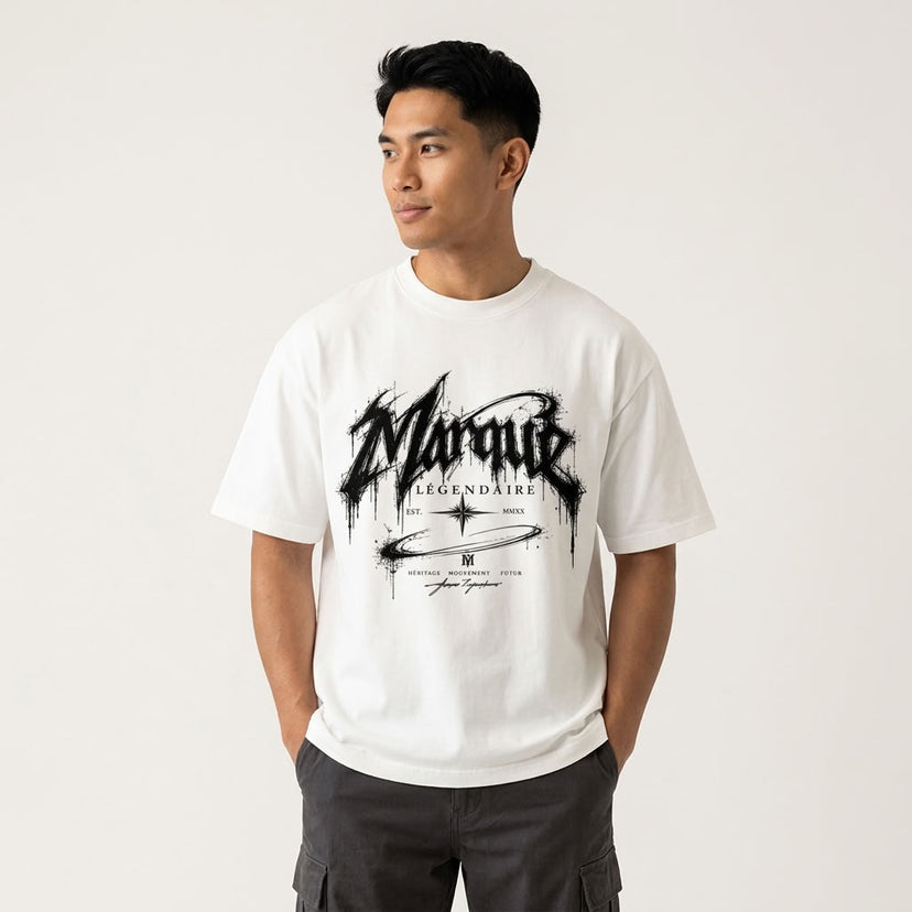 Marque Légendaire Drip Graphic Oversized T-Shirt | 300GSM — Apparel & Accessories > Clothing > Shirts & Tops Detail View 2 | Legendary Branding