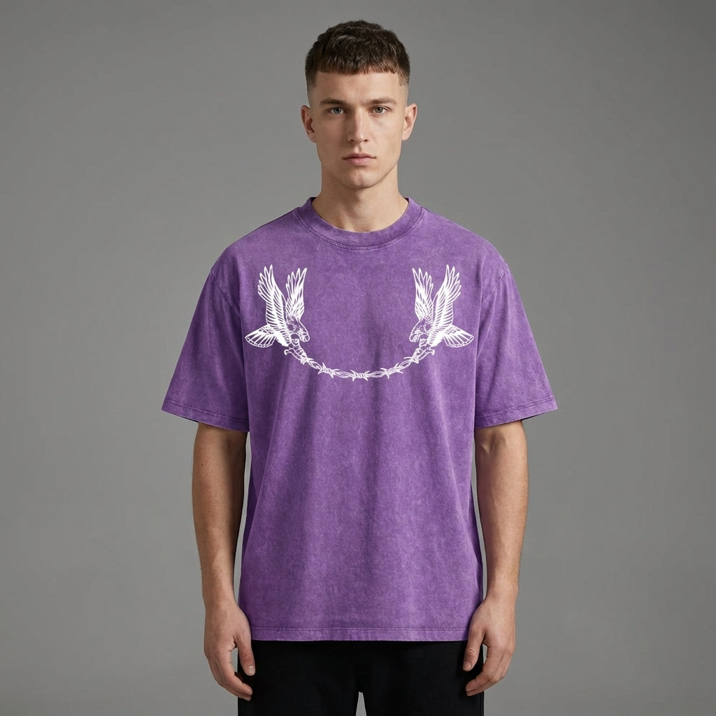 Neverdy (Never Die) Eagles Oversized Snow Wash T-shirt