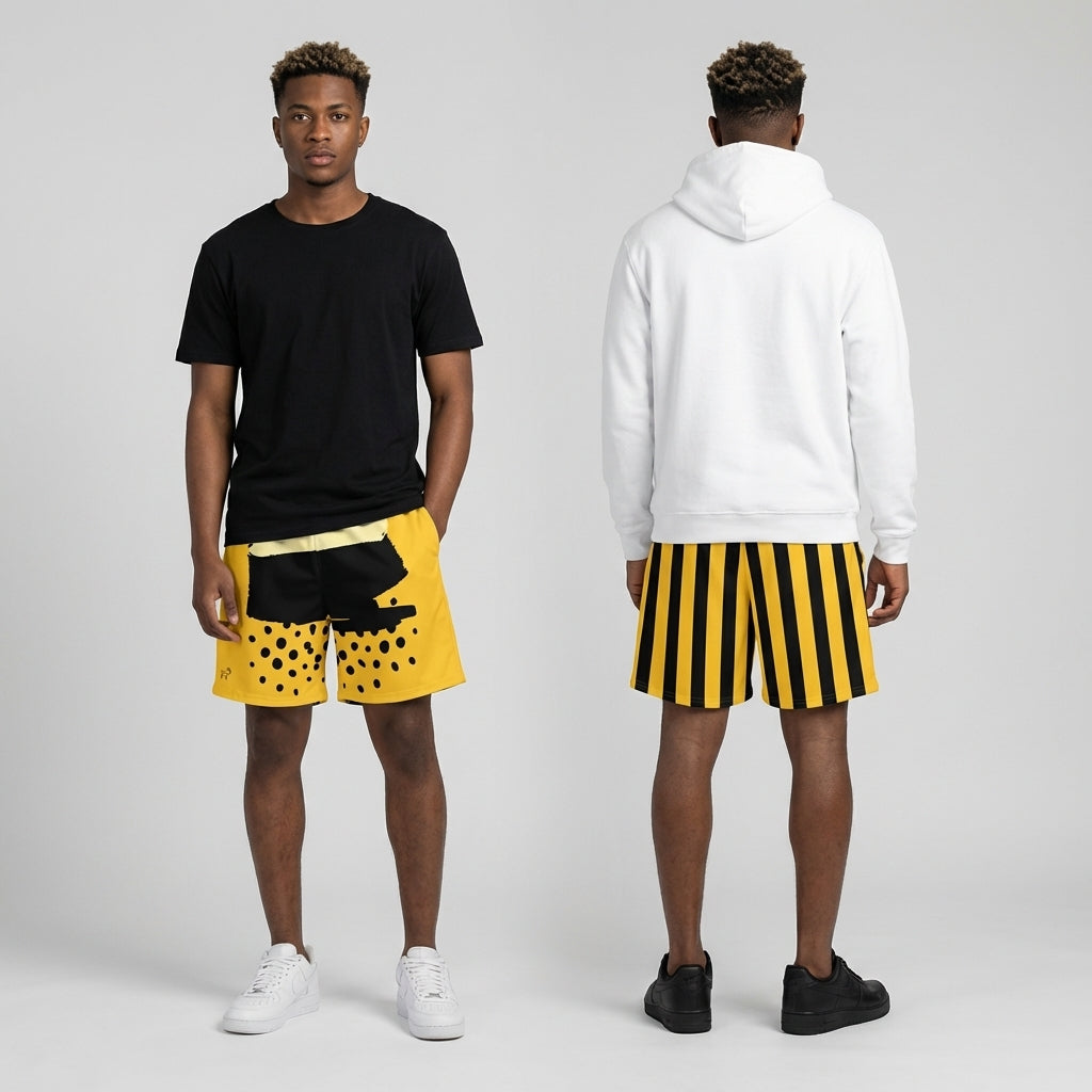 Yellow Dot Athletic Shorts - Legendary Branding
