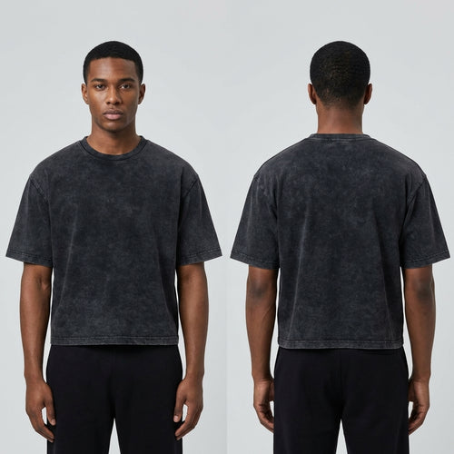Cropped Snow Washed GOAT T-shirt - Legendary Branding