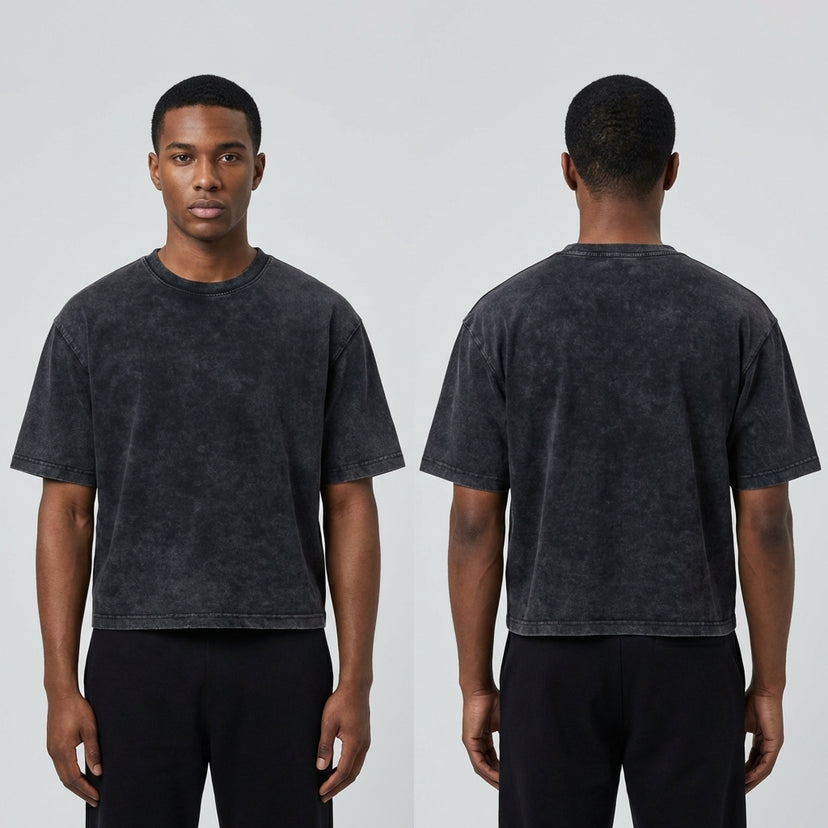 Cropped Snow Washed GOAT T-shirt - Legendary Branding