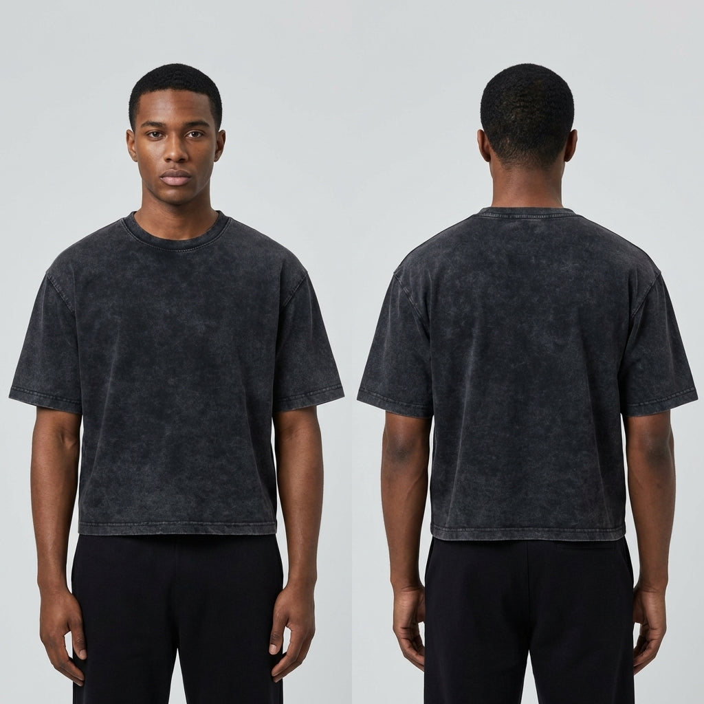 Cropped Snow Washed GOAT T-shirt