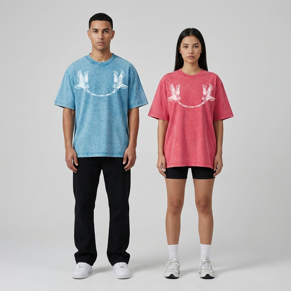 Neverdy (Never Die) Eagles Oversized Snow Wash T-shirt