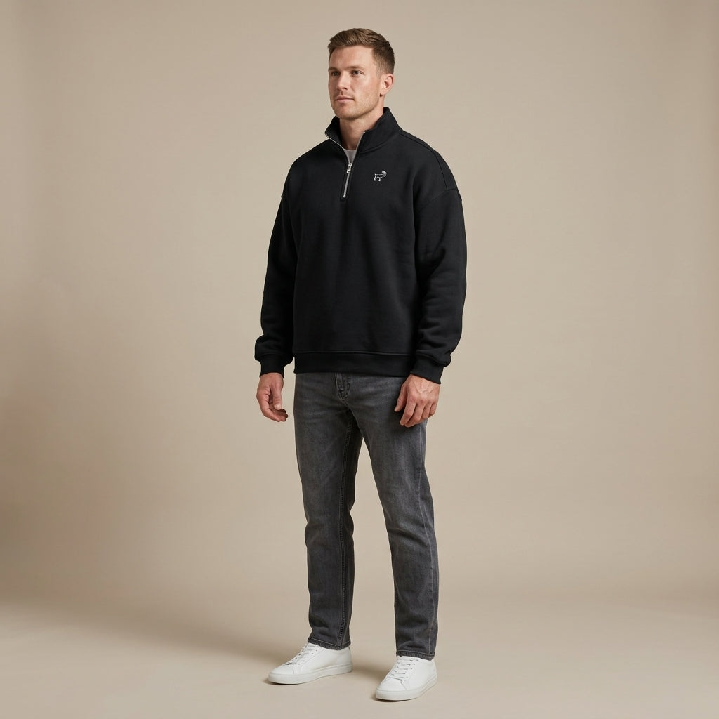 Marque Légendaire Heavyweight 1/4 Zip Panel Sweatshirt | 460GSM