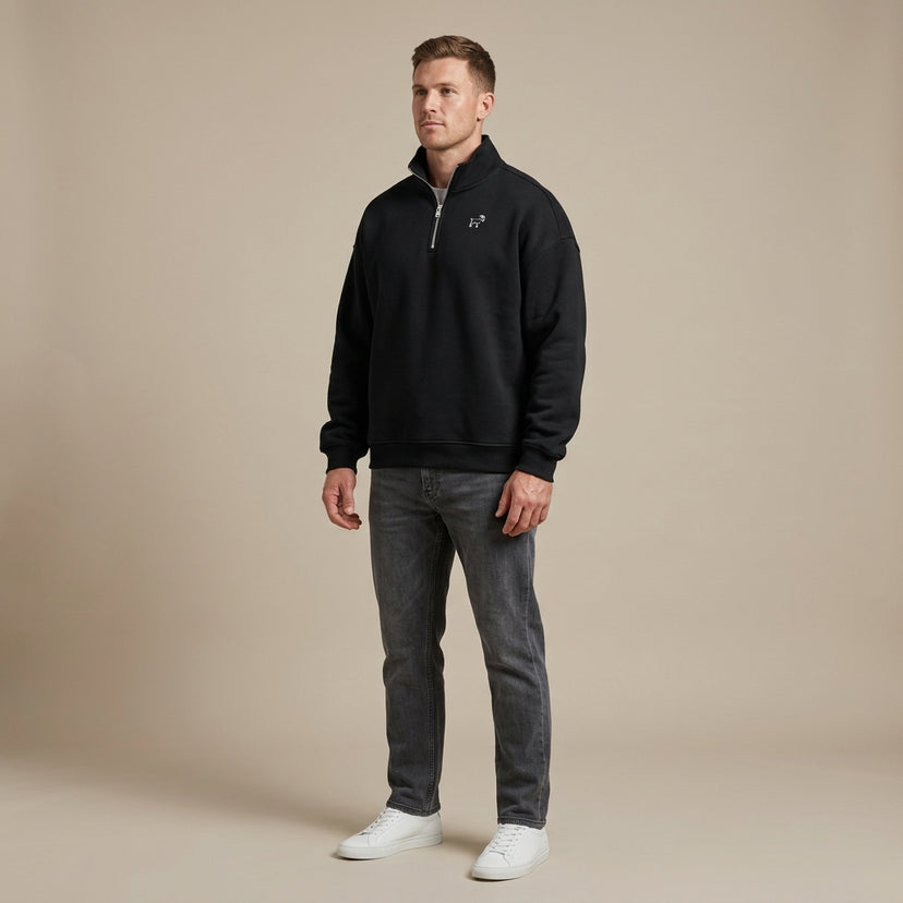 Marque Légendaire Heavyweight 1/4 Zip Panel Sweatshirt | 460GSM