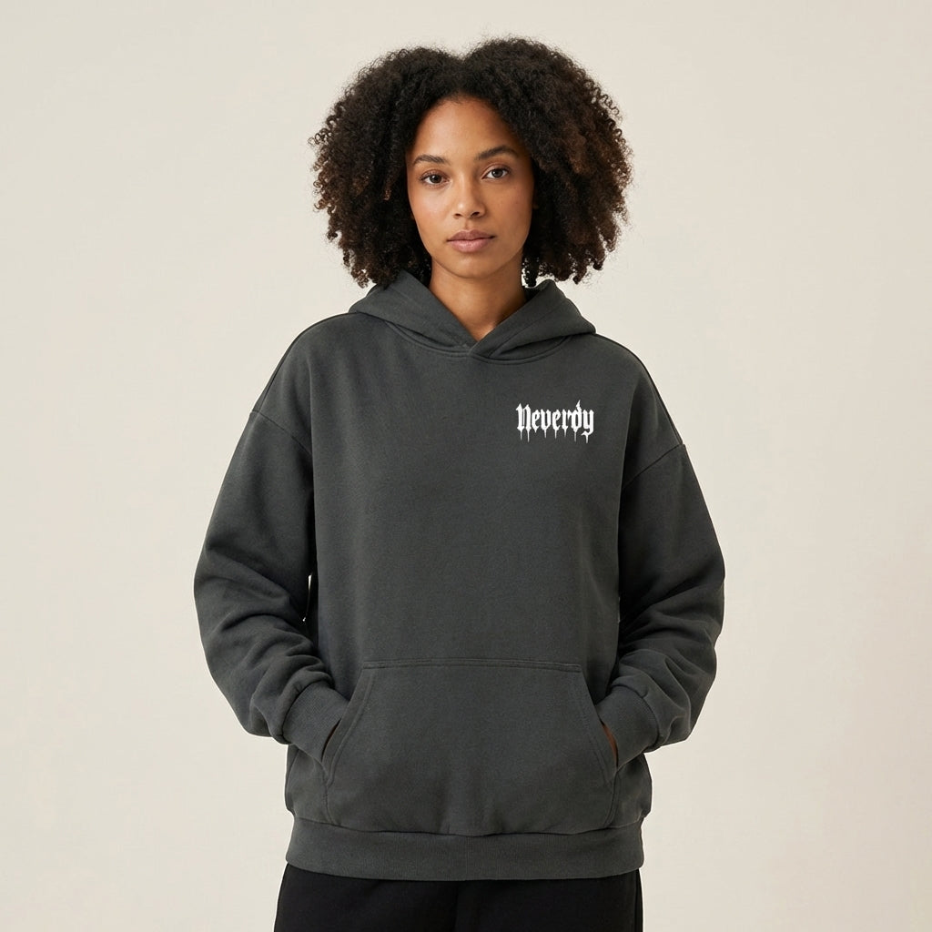 Neverdy (Never Die) Boxy Fit Hoodie - Legendary Branding
