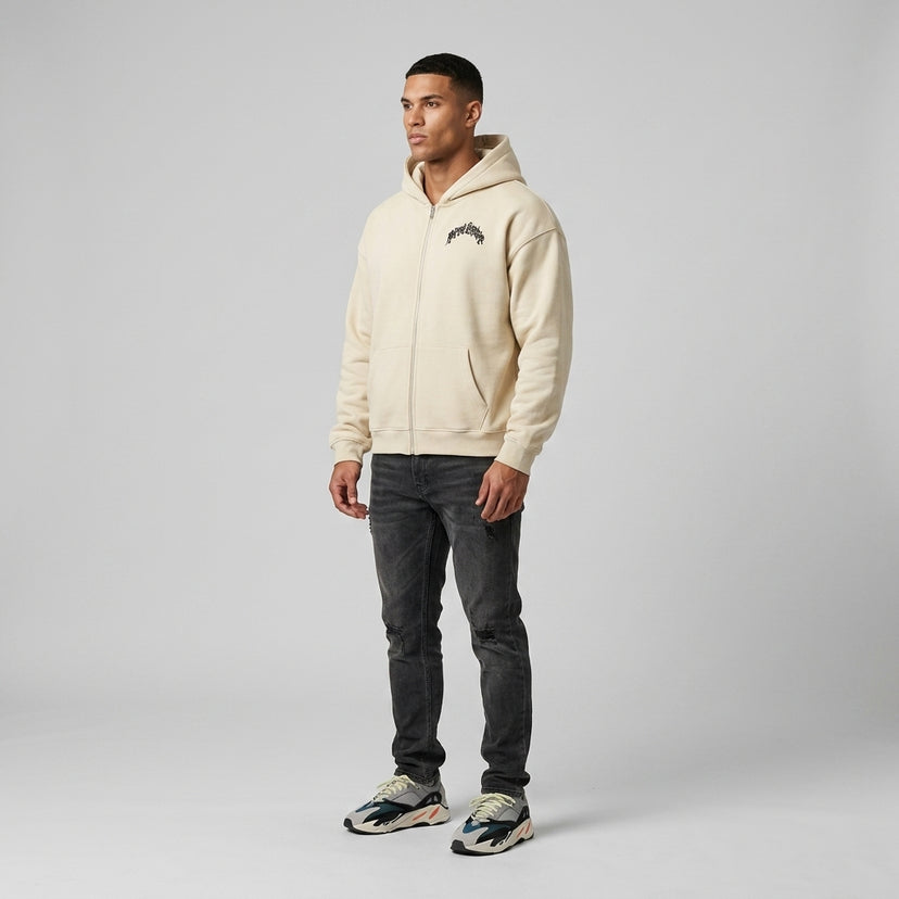 Marque Légendaire Cropped Oversized Zip-Up Hoodie | 460GSM