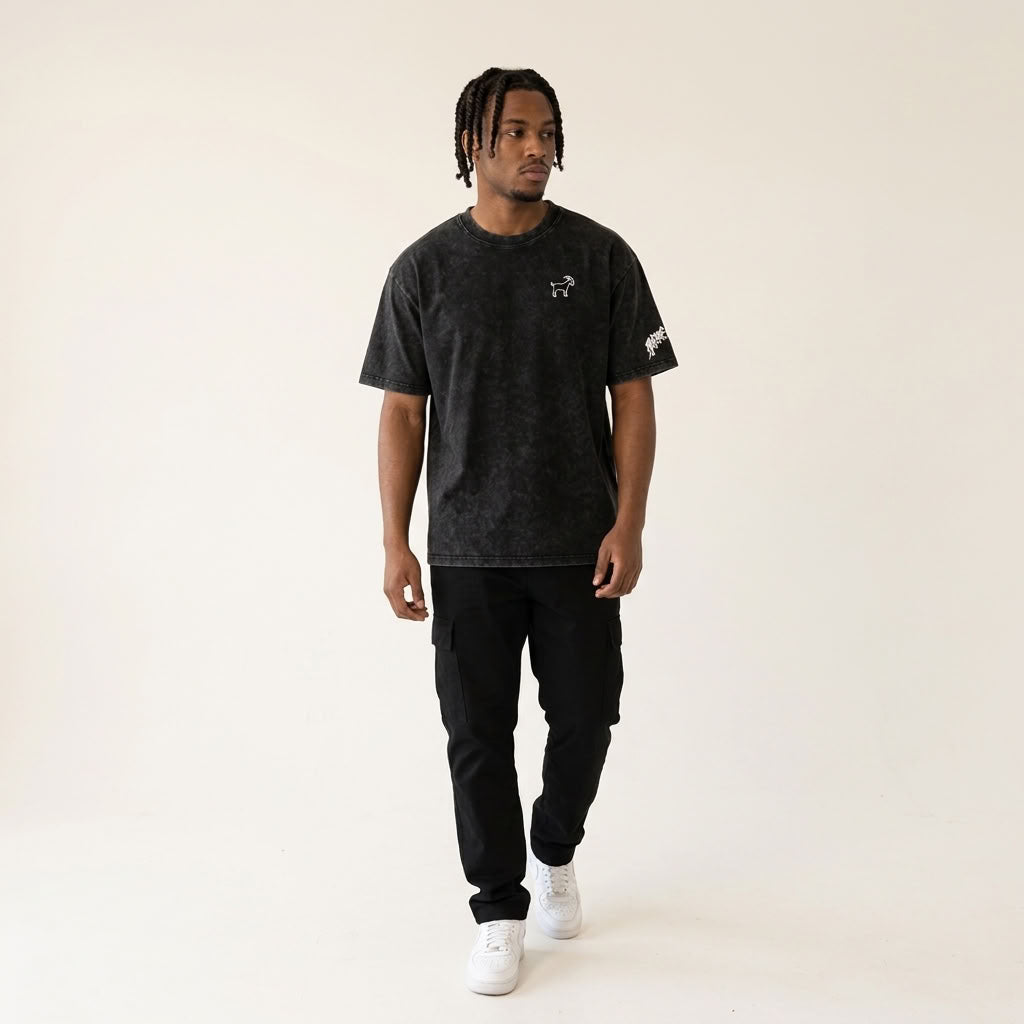 Marque Légendaire Snow Wash Oversized T-Shirt | 250GSM — Apparel & Accessories > Clothing > Shirts & Tops Detail View 2 | Legendary Branding