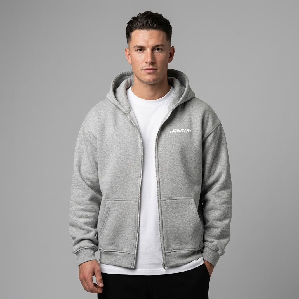 Legendary Branding Fleece Zip-Up | 380GSM — Apparel & Accessories > Clothing > Activewear > Hoodies Detail View 5 | Legendary Branding