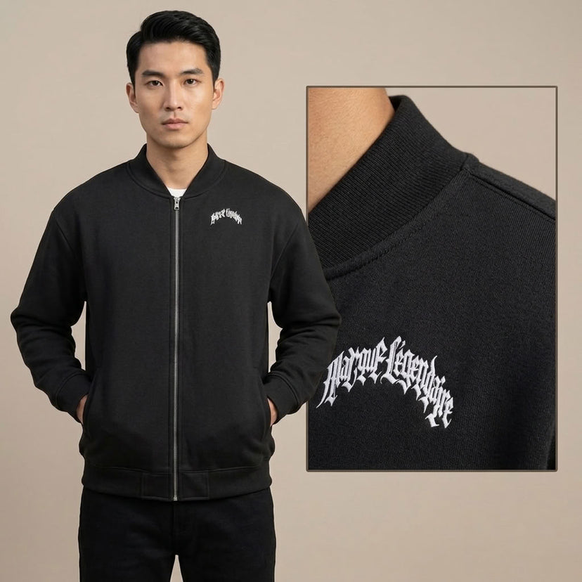Marque Légendaire Varsity Jacket | 360GSM — Apparel & Accessories > Clothing > Outerwear Detail View 2 | Legendary Branding
