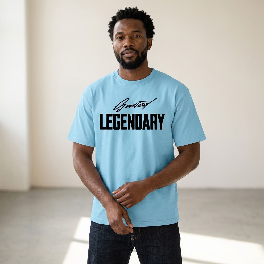 GOATED Legendary Loose-Fit T-Shirt | 190GSM — Apparel & Accessories > Clothing > Shirts & Tops Detail View 7 | Legendary Branding
