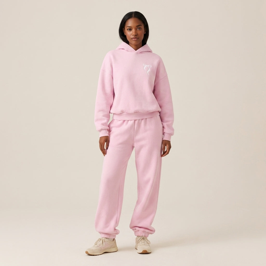 Women’s 2-Piece Bow Embroidered Hoodie & Jogger Set - Legendary Branding