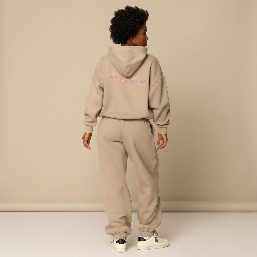 Women’s 2-Piece Bow Embroidered Hoodie & Jogger Set