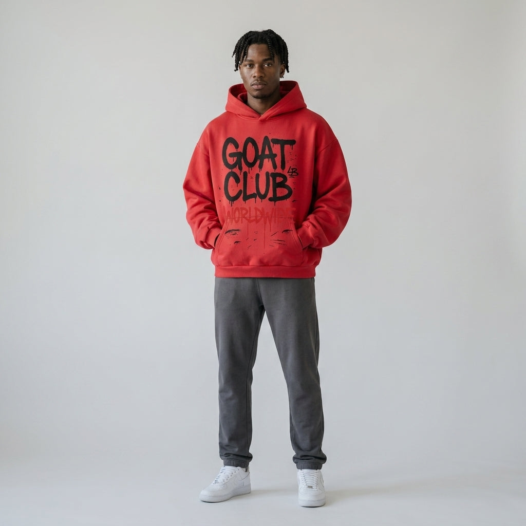 The Goat Club Spray Painted Oversized Hoodie | 460GSM