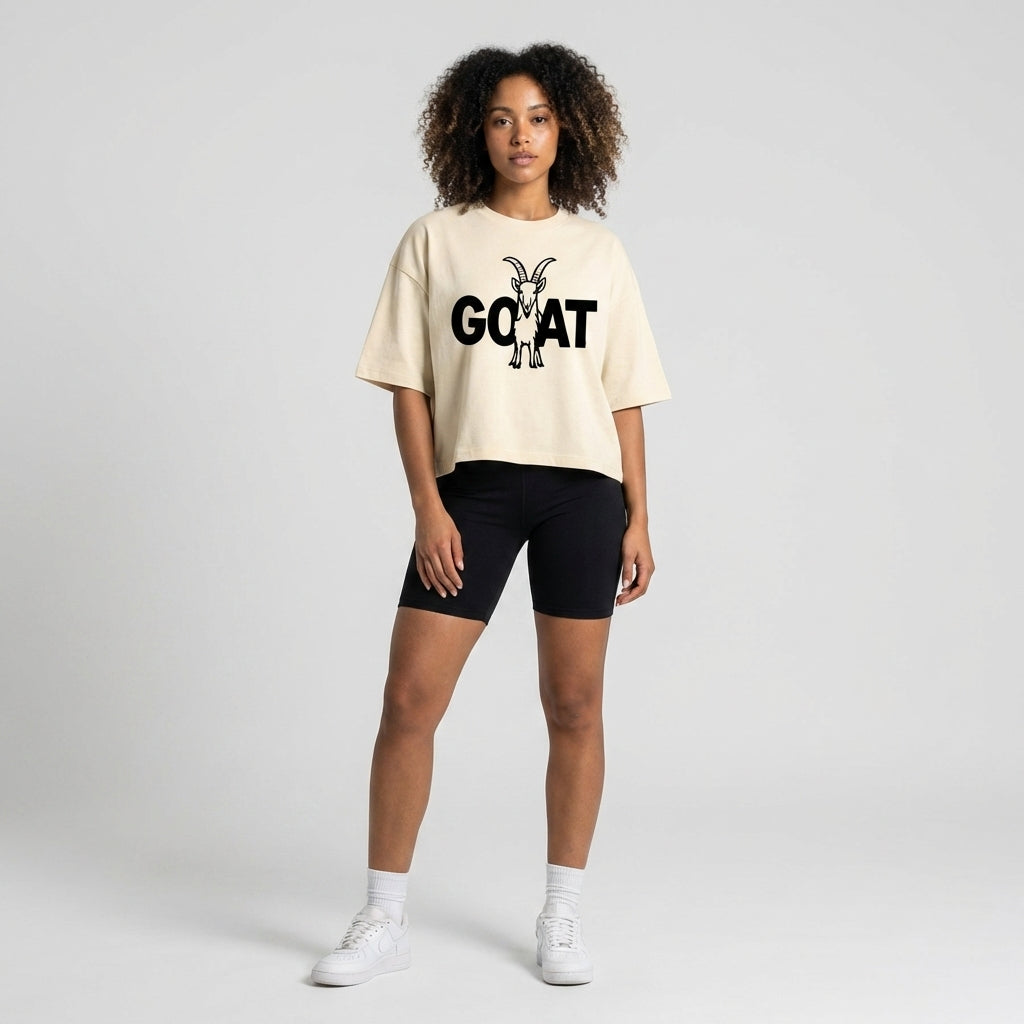 Icon of the Herd Oversized Cropped T-Shirt - Legendary Branding