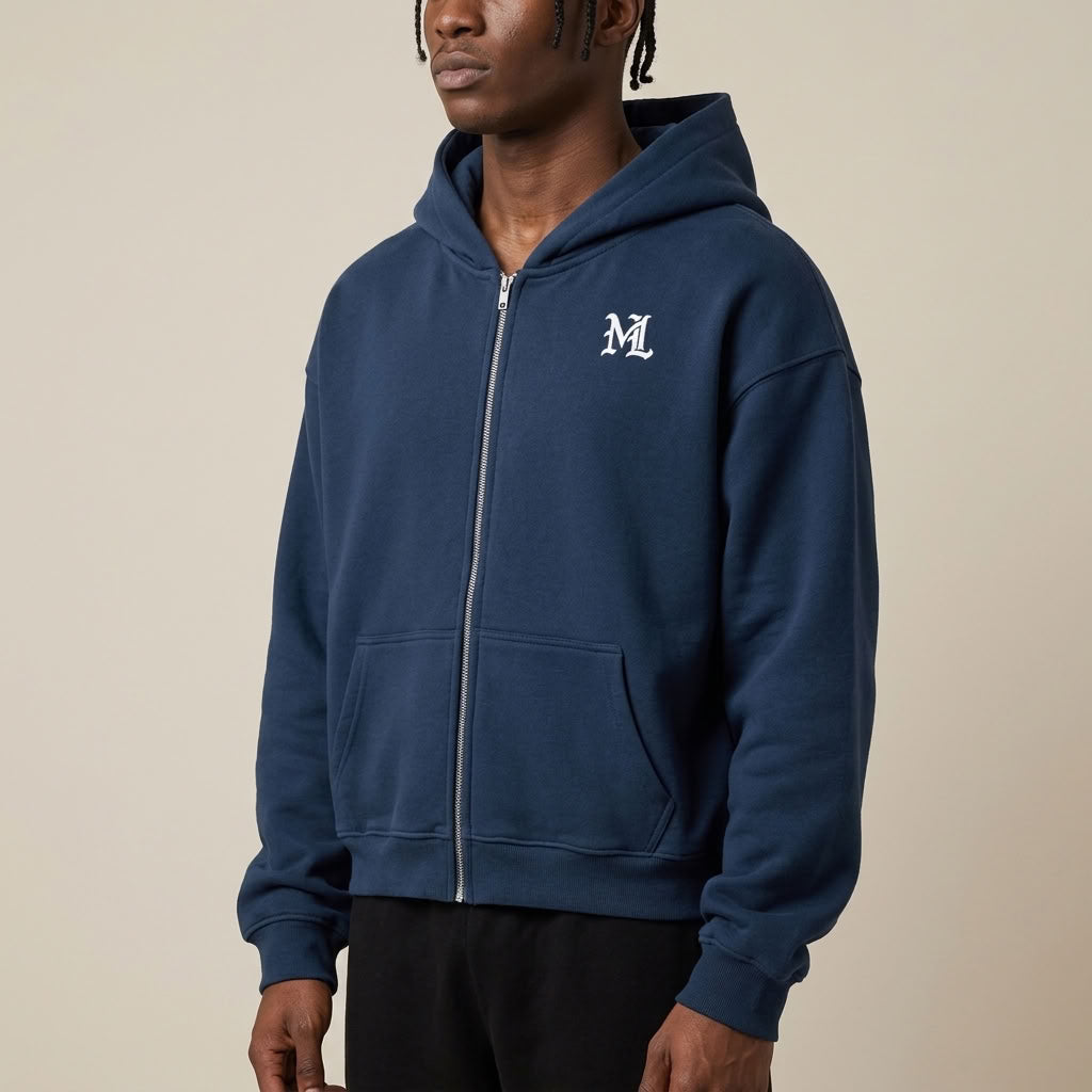 Marque Légendaire Waist Cropped Zip-Up Hoodie | 460GSM — Apparel & Accessories > Clothing > Activewear > Hoodies Detail View 16 | Legendary Branding