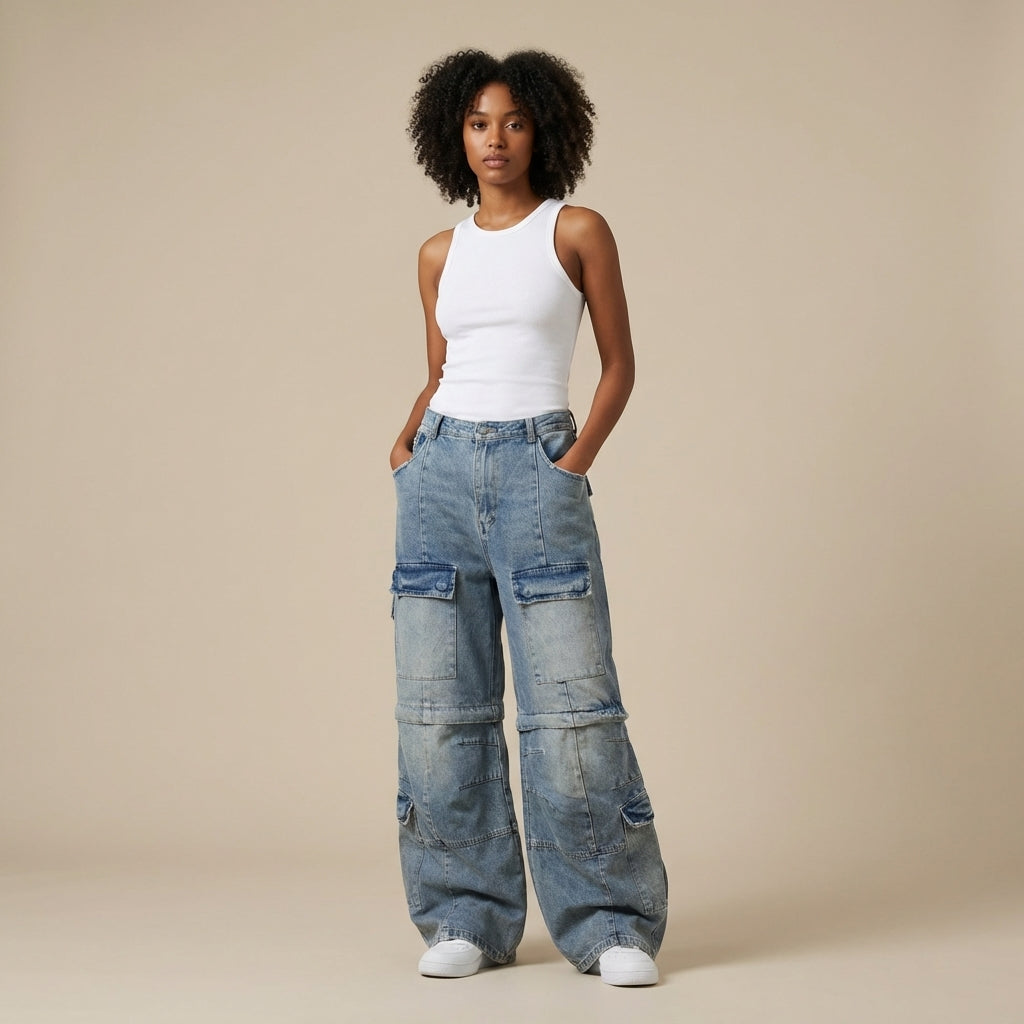 Men’s Wide Leg Denim Jeans